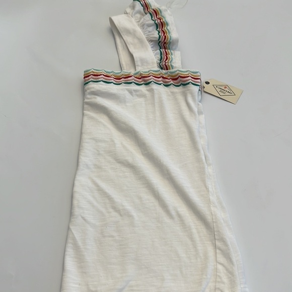 ST. John’s Bay white square neck multi- color edge ruffle sleeve tank size M NWT - Picture 5 of 12